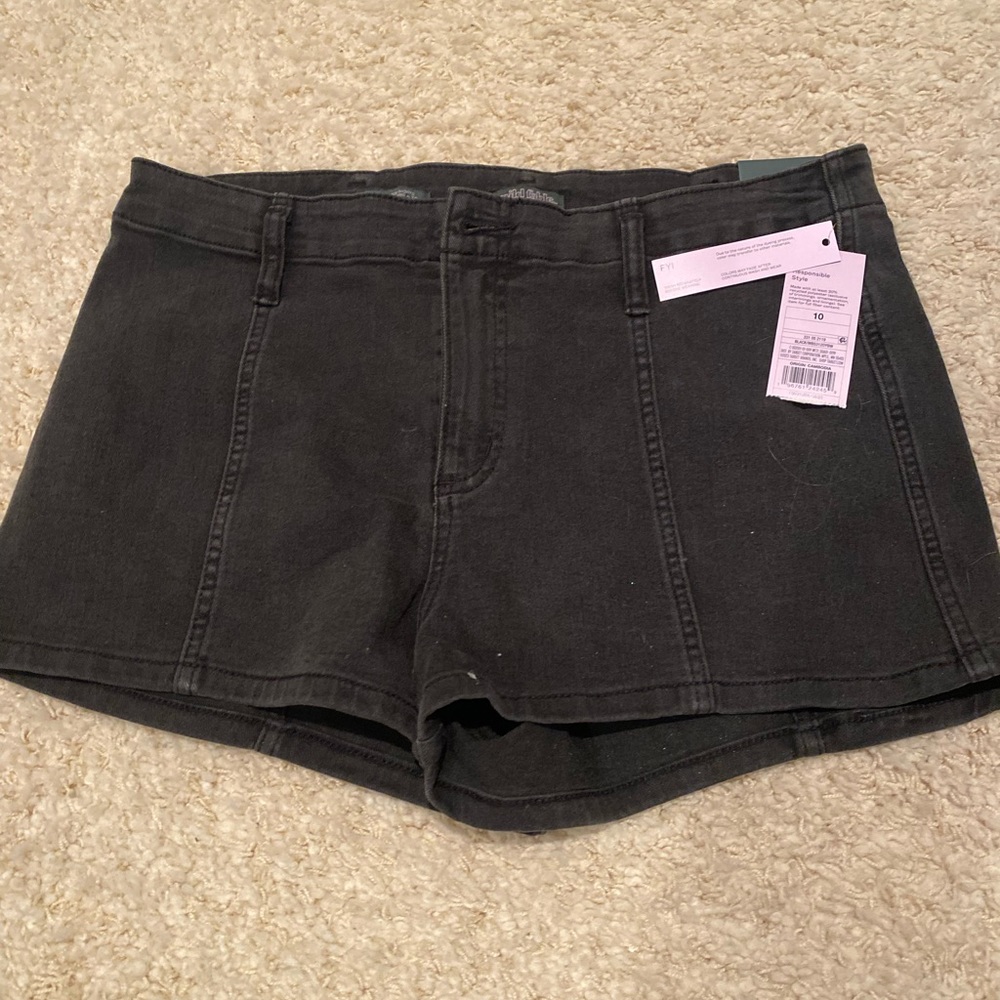 Black jean shorts